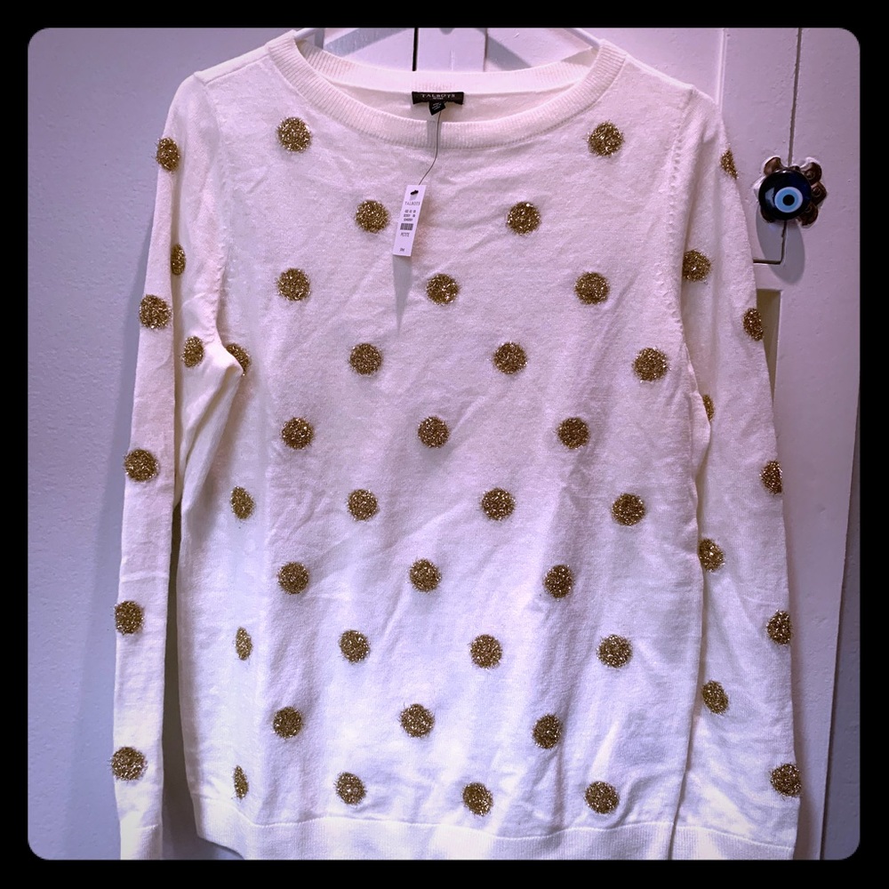Brand new gold polka dot sweater